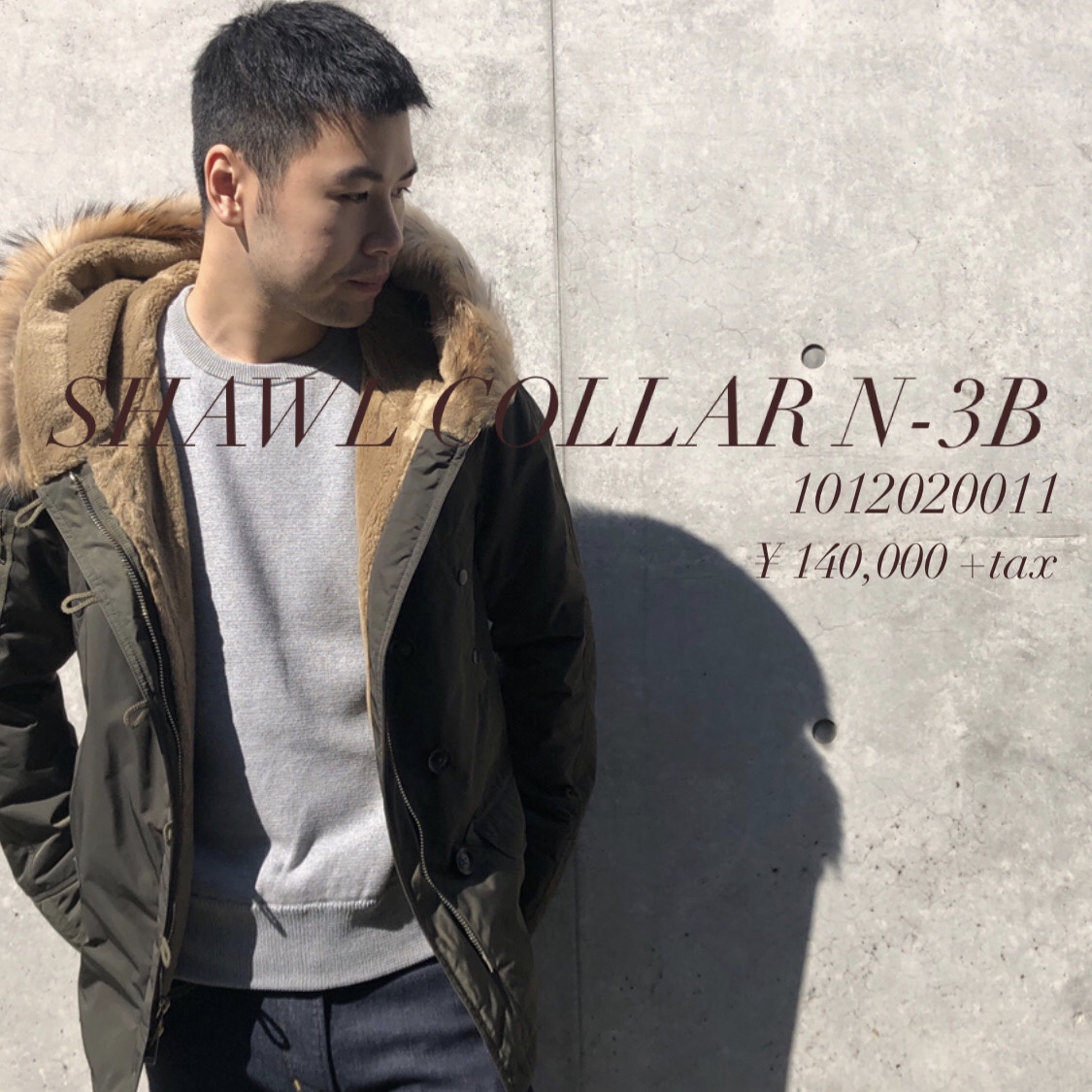 SHAWL COLLAR N-3B coordinate | junhashimoto